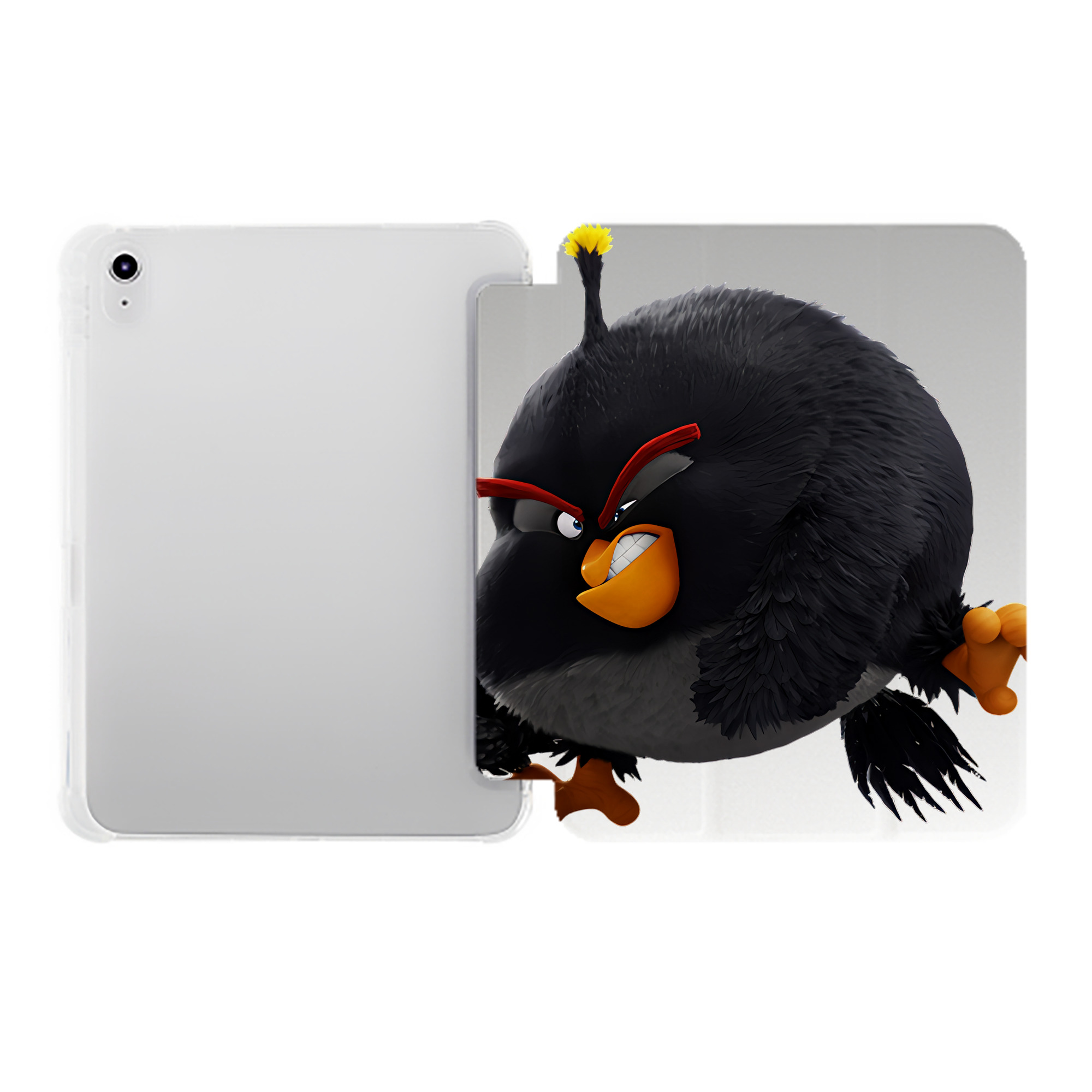 （画像用） Angry Birds アングリーバード IPad ケース ペン収納付き 三つ折りスタンド PUレザー×シリコン 対応機種9.5/10.5/10.9インチ